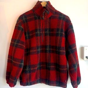 Woolrich 1/4 Zip Plaid Fleece